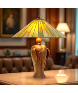 Magnificent Type Déco Tiffany Bronze Table Big Elephant " Tiffany Lamp - $608.34
