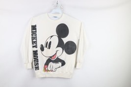 Vtg 80s Disney Womens L Distressed Mickey Mouse All Over Print Sweatshirt USA - $89.06