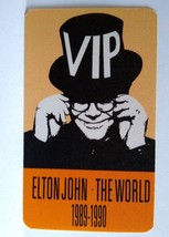 Elton John Backstage Pass Original Vintage 1989 - 1990 The World Tour Orange - $14.63