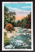 Listen to Babbling Brook Greetings from Marquette Michigan MI Postcard c1920s - $7.99