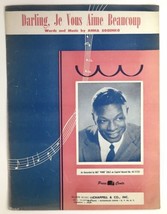 Darling Je Vous Aime Beaucoup NAT KING COLE Vintage Sheet Music 1936 - £11.57 GBP