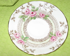 Plant Tuscan Bone China Saucer ONLY-Pink Floral- 5 in.-England - $8.00