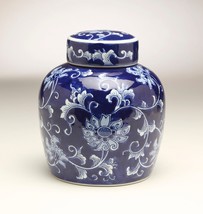 AA Importing 59951 9 Inch Blue &amp; White Ginger Jar - £66.77 GBP