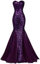 Mermaid Long Sequin Lace Women Evening Dress Lace-up Chiffon Prom Dress - £111.57 GBP