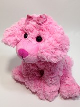 Petting Zoo Posh Pink Scruffy Puppy Dog Plush Stuffed Animal Red Heart Jewel 11&quot; - £19.73 GBP