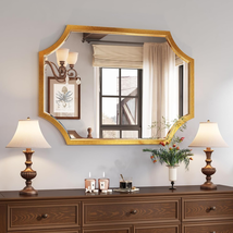 Kelly Miller Gold Bathroom Mirror for Wall, 20&quot;X28&quot; Gold Vanity Mirror Scalloped - £79.69 GBP