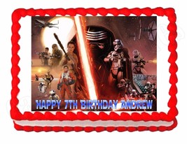 Star Wars The Force Awakens party edible cake image cake topper frosting sheet - £7.65 GBP