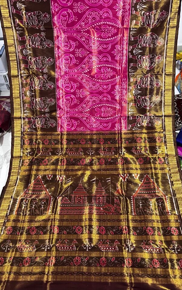 sambalpuri handloom wedding full tissues silk saree - $781.11