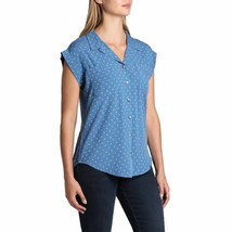Jachs Girlfriend Women&#39;s Plus Size XXL Blue Floral Button Front Top Blou... - $14.39
