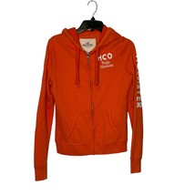 Hollister Hoodie Jacket Size Large Orange Youth HCO Pacific Merchants Full Zip - £23.35 GBP