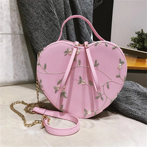 Shoulder Bag Peach Heart Women Bags  Portable Girl Diagonal Bag Heart-Shaped - £12.90 GBP+