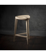 Ash wood bar stool - Three-legged stool - Carved seat - Counter stool - ... - £385.31 GBP