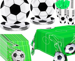 Soccer Party Tableware Set 121 Pieces Include Soccer Party Plates and Na... - £27.44 GBP