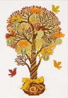 Primary image for RIOLIS 1294 - Tree of Money - Counted Cross Stitch Kit 8¼" x 11¾" Zweigart 14 ct