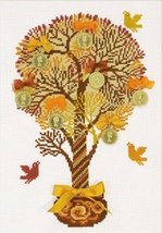 RIOLIS 1294 - Tree of Money - Counted Cross Stitch Kit 8¼&quot; x 11¾&quot; Zweiga... - £39.30 GBP