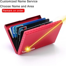 Bycobecy Custom Name Carbon Fiber Card Holder Metal Plastic NFC Wallet Passport  - £48.85 GBP