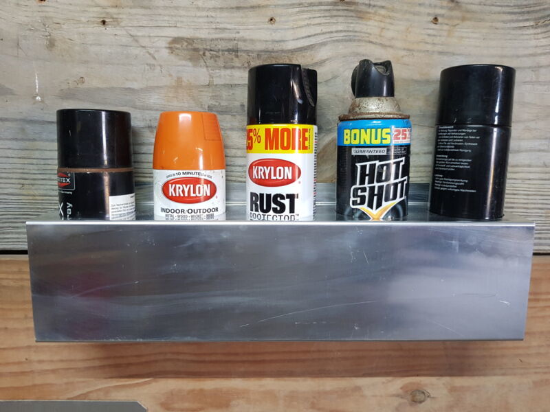 5 Spray Bottle Aerosol Can Rack Shelf Holder Trailer Shop Garage Storage... - $25.95