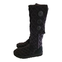 UGG Lattice Cardy Boots Womens Size 7 Tall Knee High Knit Button Fold Over -3066 - £20.70 GBP