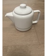 The Toscany Duo Collection Teapot White Ceramic Black Trim Personal Size... - $466.40 MXN