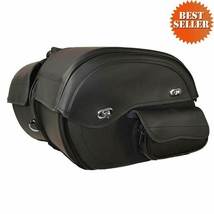 Biker Luggage External Pocket Deluxe Throwover Motorcycle Saddlebags - £96.18 GBP