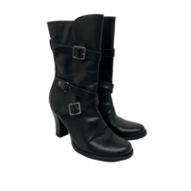 Miss Bison Women&#39;s Pump Heels 022-7201 Black Leather Size 7.5M - £22.41 GBP