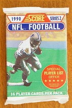 Vintage Original Sealed Pack NFL Football Trading Cards 1990 Series 2 Score - $78.28 MXN