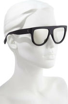 Celine CL4001i 01C Universal Fit Flat Top Sunglasses, Black/ Smoke Mirror - £289.41 GBP