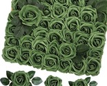 Set of 42 Artificial Green Roses 3.2&quot; Real Touch Flowers Roses for Any O... - £18.30 GBP