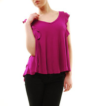 Free People Womens Blouse Bondi Waffle Knit Solid Fuschia Size Xs - £28.08 GBP