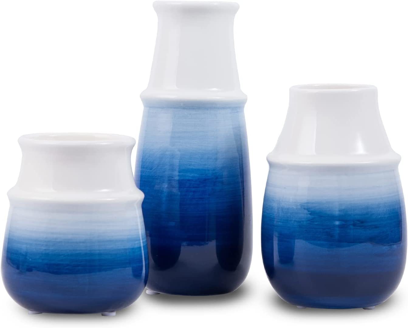 Primary image for Pampas Grass Vase, Modern Farmhouse Decor ,Blue Ceramic Vase For, Navy Blue.