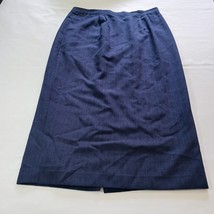 Pull-On Back Zipper Women&#39;s Navy Blue Polyester Skirt Size 14 Measured W... - €4,14 EUR