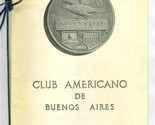 Club Americano De Buenos Aires Menu Argentina 1959 - $39.72