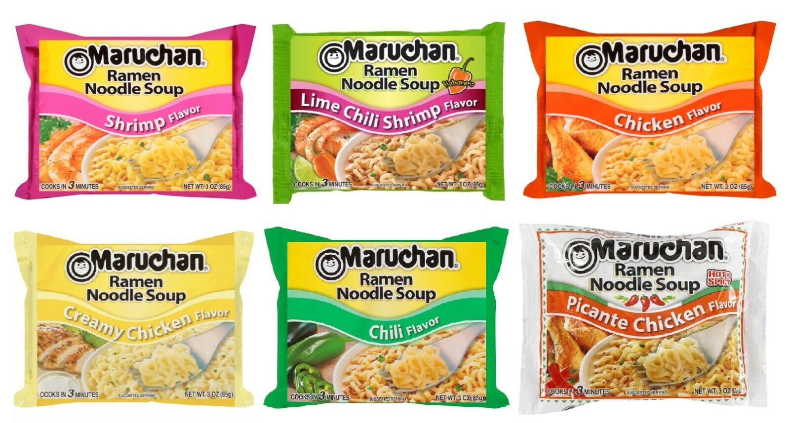 10x Bags Variety Pack Maruchan Ramen Noodle Soup 3oz ( Mix &amp; Match Flavo... - $15.83