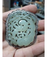 Joan SLIFKA Sterling Silver Green Jade Parrot Brooch Pin Pendant Hand Si... - $1,358.33 CAD