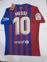 Lionel Messi FC Barcelona La Liga Match Slim Blue Home Soccer Jersey 2021-2022 - £87.92 GBP