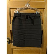 Dressbarn Size 12 Skirt Brown Straight Pleated Belt Lined Womens - $14.99