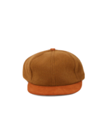 NOS Vtg 90s Streetwear Youth Blank Wool Short Brim Strapback Hat Cap Tan... - £26.37 GBP