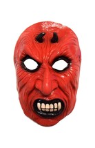 Halloween Evil Bright Red Fanged Devil Theater Cosplay Latex Mask - £13.15 GBP
