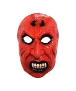 Halloween Evil Bright Red Fanged Devil Theater Cosplay Latex Mask - £13.22 GBP