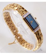 Lassale by Seiko Vintage Rainbow Mica Genuine Diamond Gemstone Women Gol... - $399.00