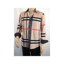 Men Sports Shirt by DE-NIKO Long Sleeves Fashion Print Soft Modal NK1010 Tan image 9