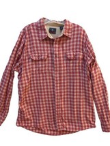 Wrangler long sleeve red plaid button front shirt L Large cotton - $14.84