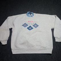 Vintage Pleasant Shade Fleece Sweater Women Large Heather gray Crew Neck - $324.57 MXN