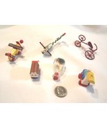 Miniature Vintage Wooden Toy Set Airplane Train Truck Stick Horse Ship i... - £11.98 GBP