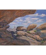 Utah&#39;s Vast Desert Petroglyphs Landscape Original Oil by Irene Livermore  - £267.45 GBP