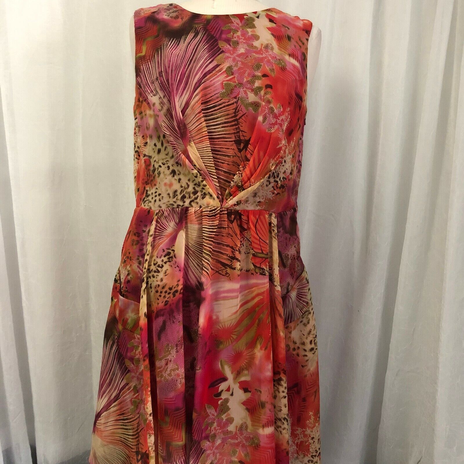 Primary image for M60 Miss Sixty Pink Floral Dress Sleeveless Size 12 NWOT