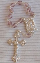 Purple glass beads mini Rosary - €13,12 EUR