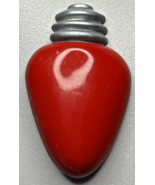 1986 Hallmark Red Christmas Light Bulb Pinback Brooch 2&quot; PB94-A - £10.22 GBP
