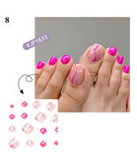 24Pcs Press On Toe False Nails Black Line Glitter Model #08 - $5.90