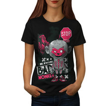 Wellcoda Bad Monkey Stop Zombie Womens T-shirt, Bad Casual Design Printed Tee - £14.60 GBP+